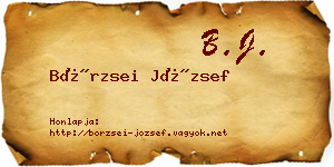 Börzsei József névjegykártya