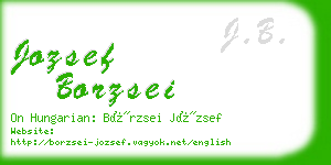 jozsef borzsei business card